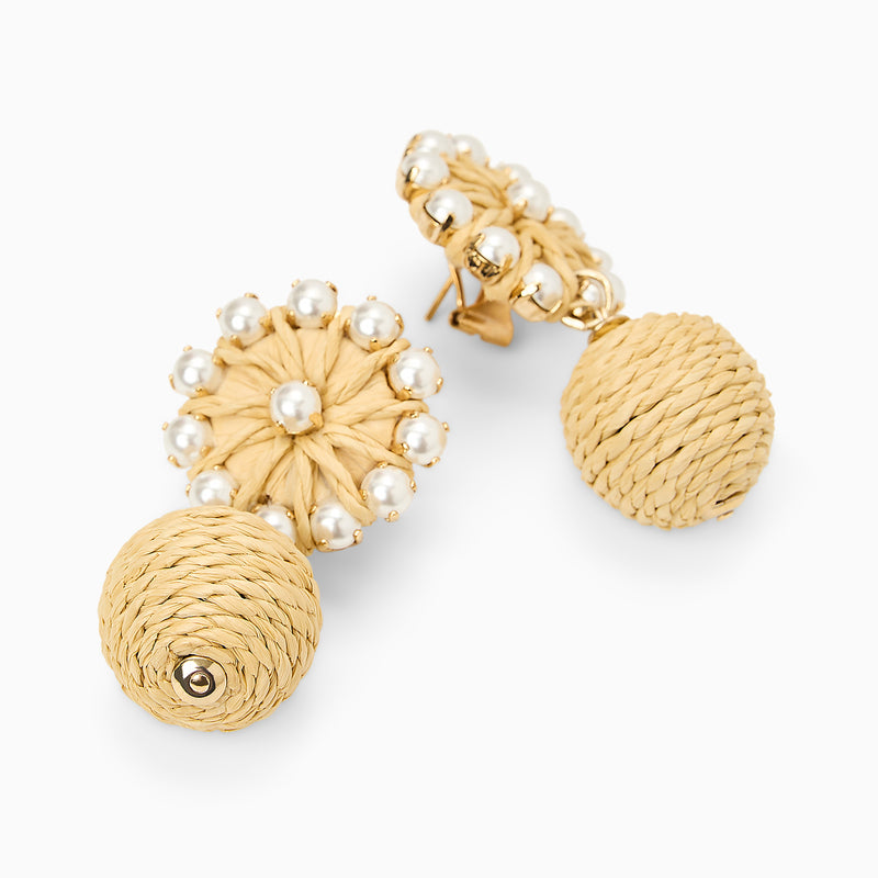 Lily Italian Gold-Plated & Raffia Earrings