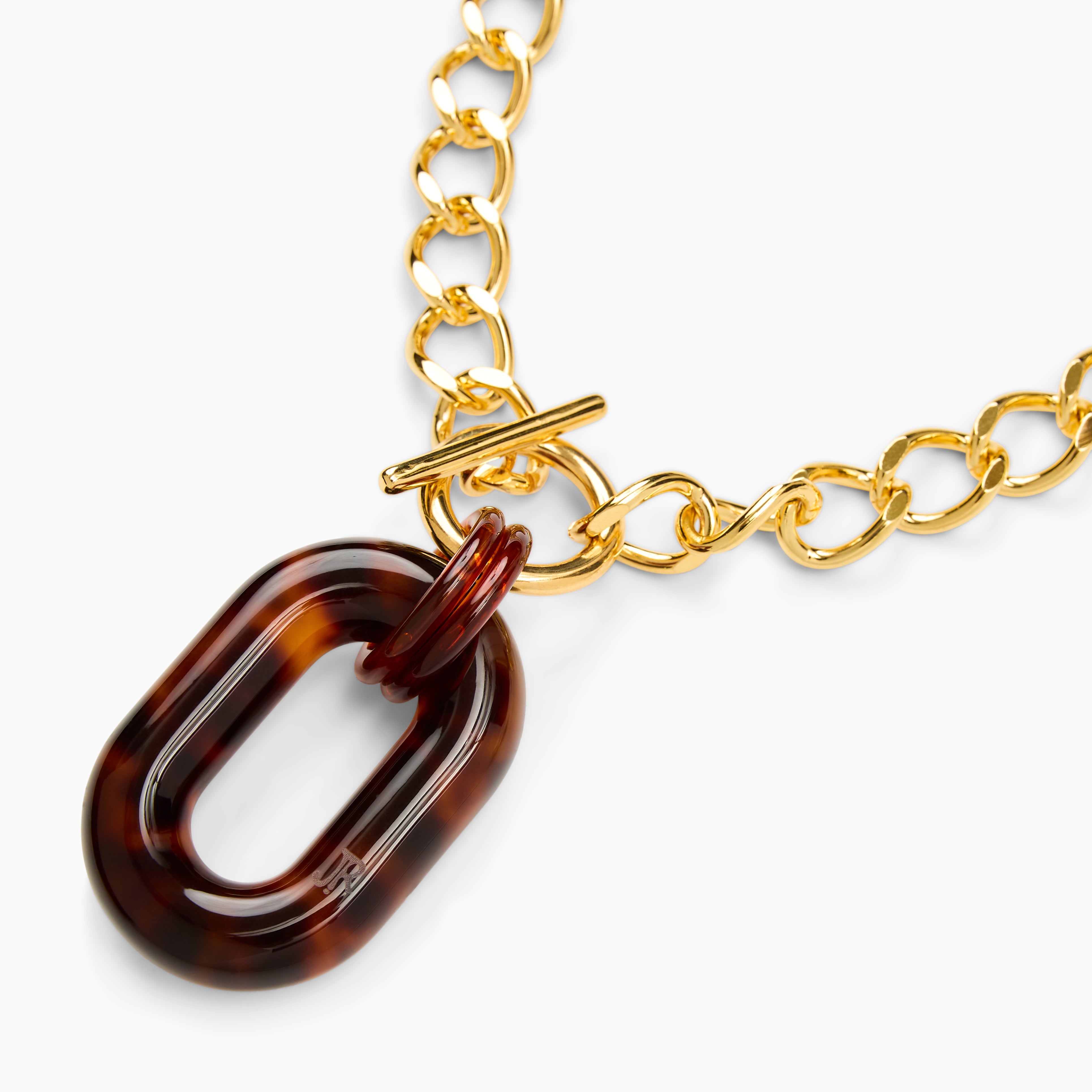 Jack Rogers Gina Necklace in Tortoise Shell and Gold | Chunky