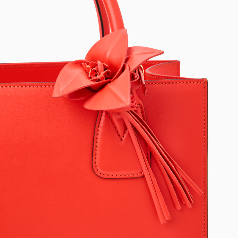 Viale Flower Italian Leather Purse Charm