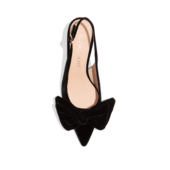 Debra Sling Back Velvet Kitten Heel - 5 / BLACK