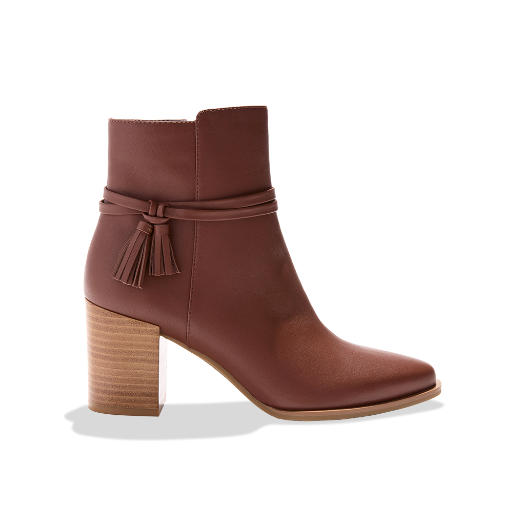 Timber Tassel Leather Bootie