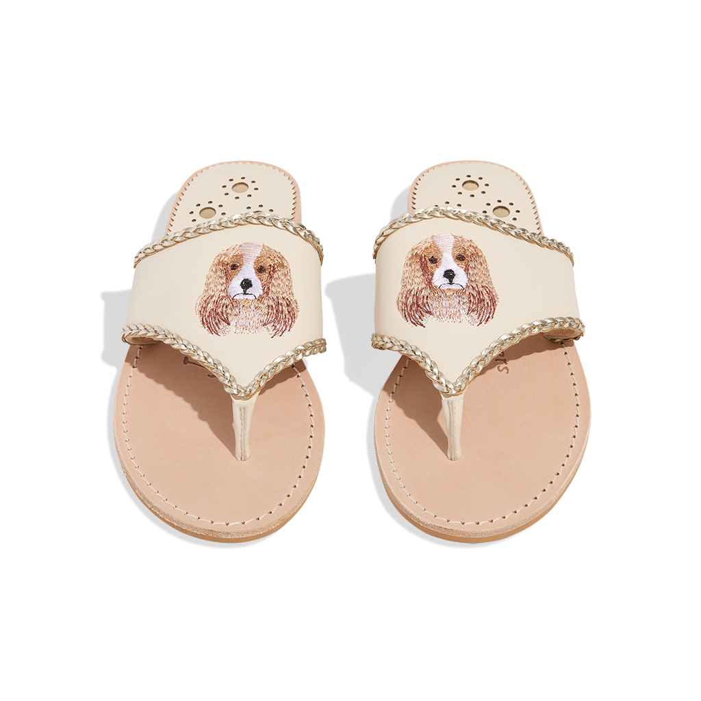 Cavalier King Charles Spaniel Embroidered Sandal