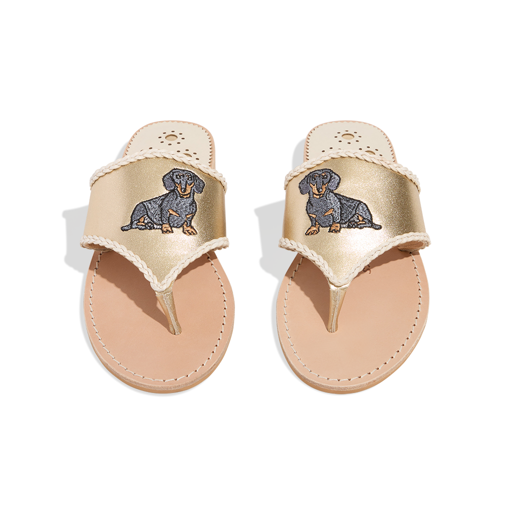 Dachshund Embroidered Sandal