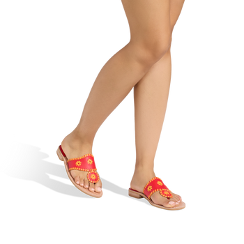 Jacks Flat Sandal - 5 / FIRE RED/FLAME ORANGE