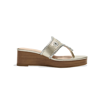 Jacks Stacked Mid Wedge - 5 / PLATINUM/SILVER