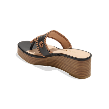 Jacks Stacked Mid Wedge - 5 / BLACK/CAFÉ AU LAIT
