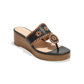 Jacks Stacked Mid Wedge - 5 / BLACK/CAFÉ AU LAIT