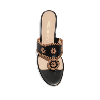 Jacks Stacked Mid Wedge - 5 / BLACK/CAFÉ AU LAIT