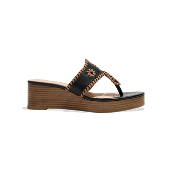 Jacks Stacked Mid Wedge - 5 / BLACK/CAFÉ AU LAIT