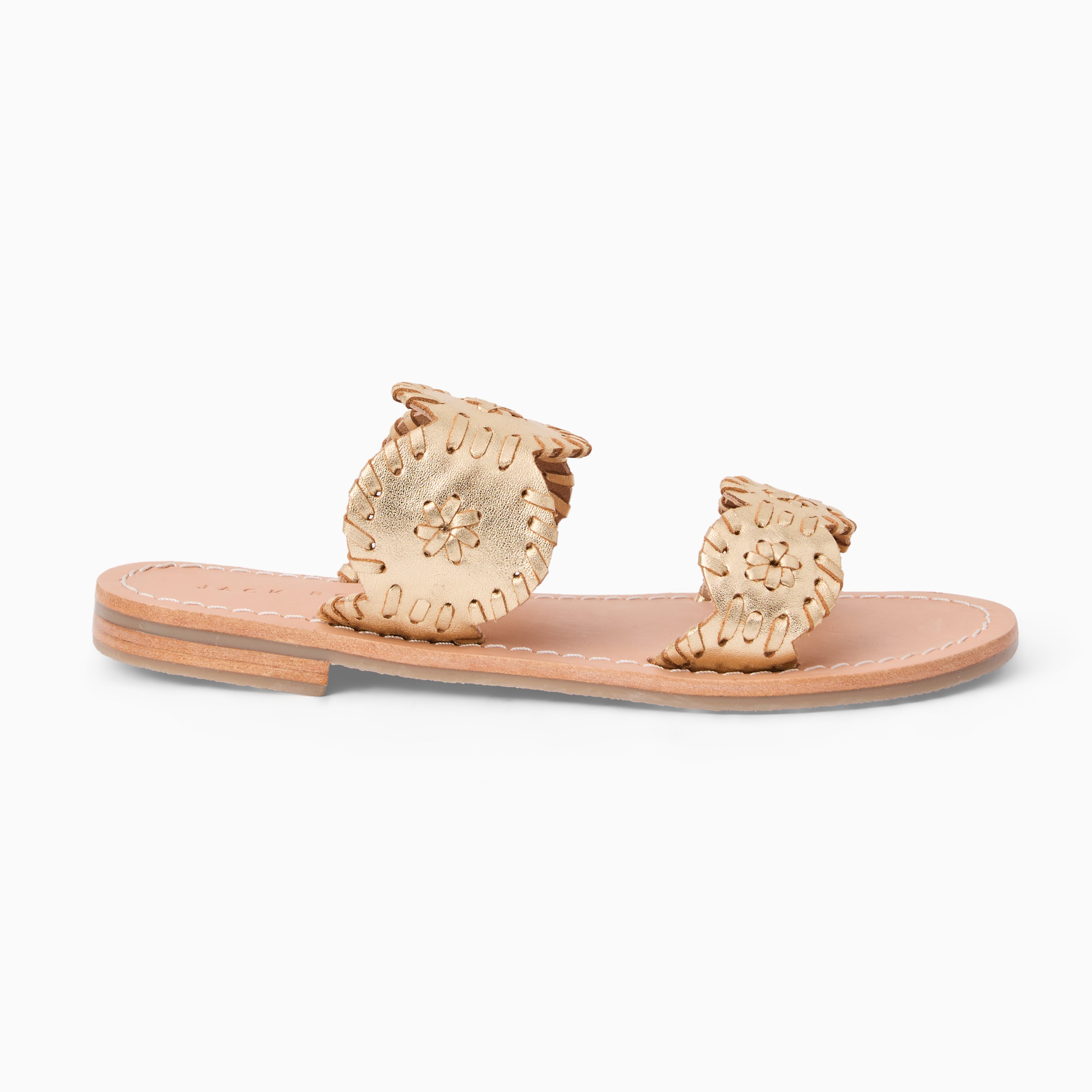 Jack Rogers Girls Laurin Flat Sandals — Platinum Metallic – Jack