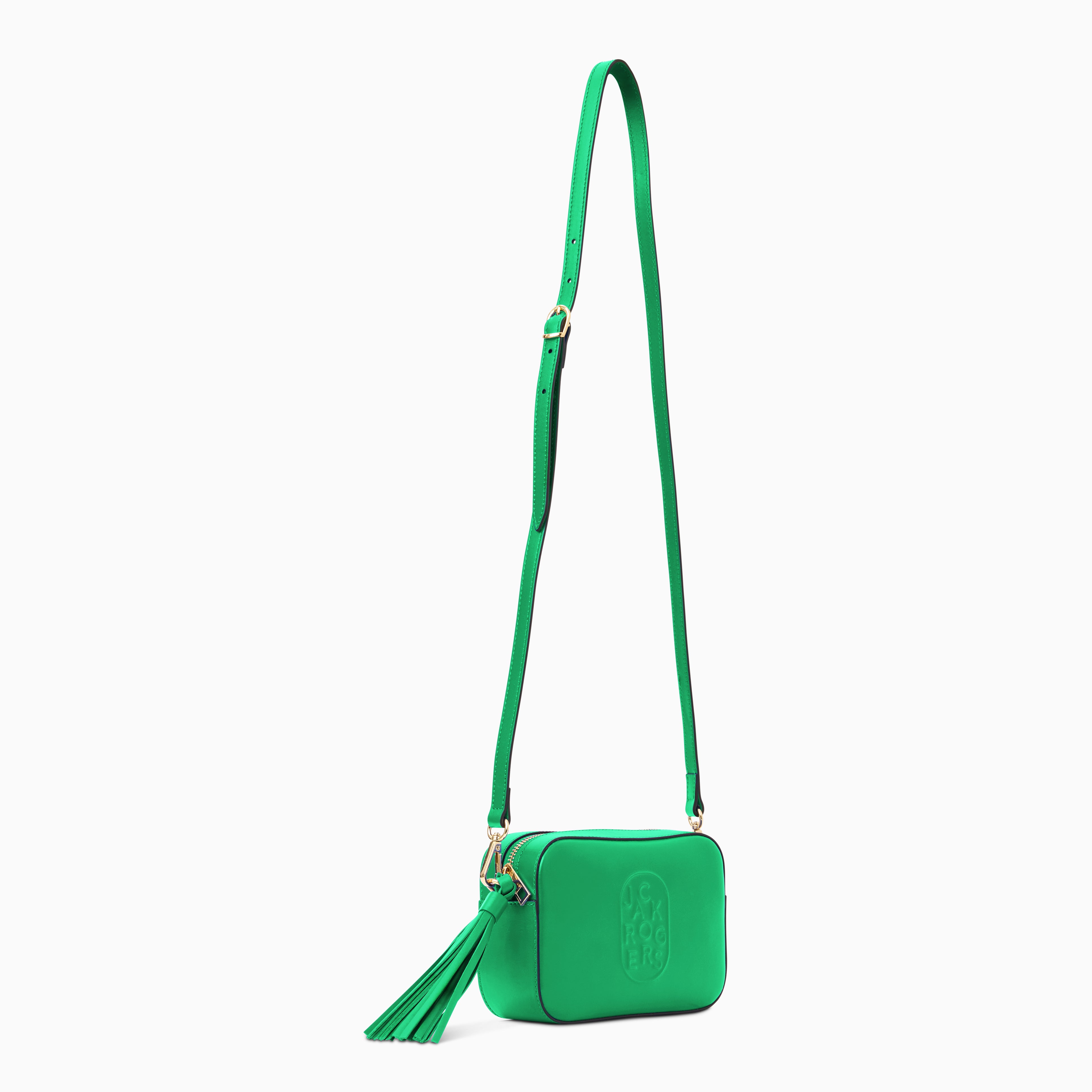 Jack Rogers Perla Crossbody — Grass Green Leather, Made in Italy