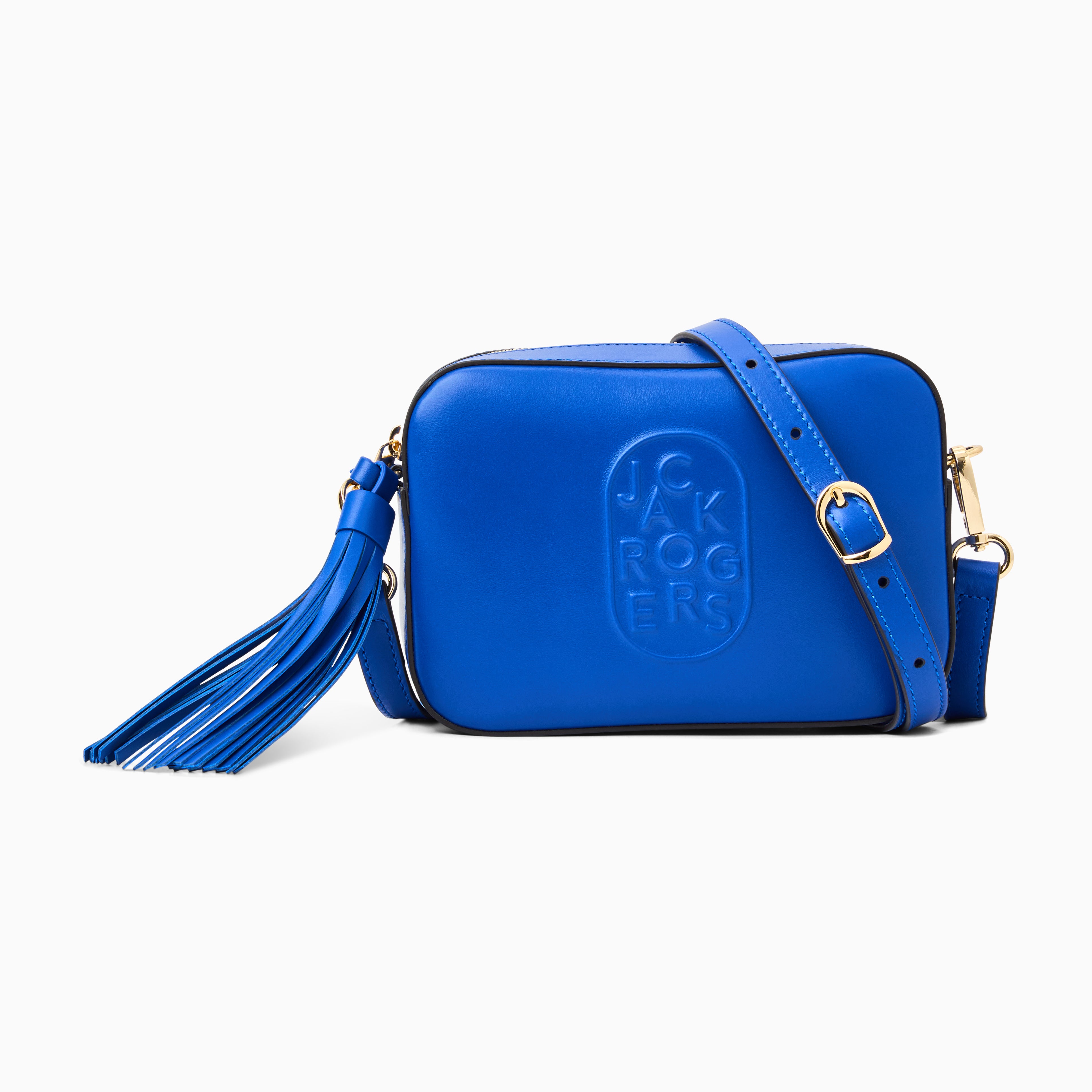 Jack Rogers Perla Crossbody — Cobalt Blue Leather, Made in Italy