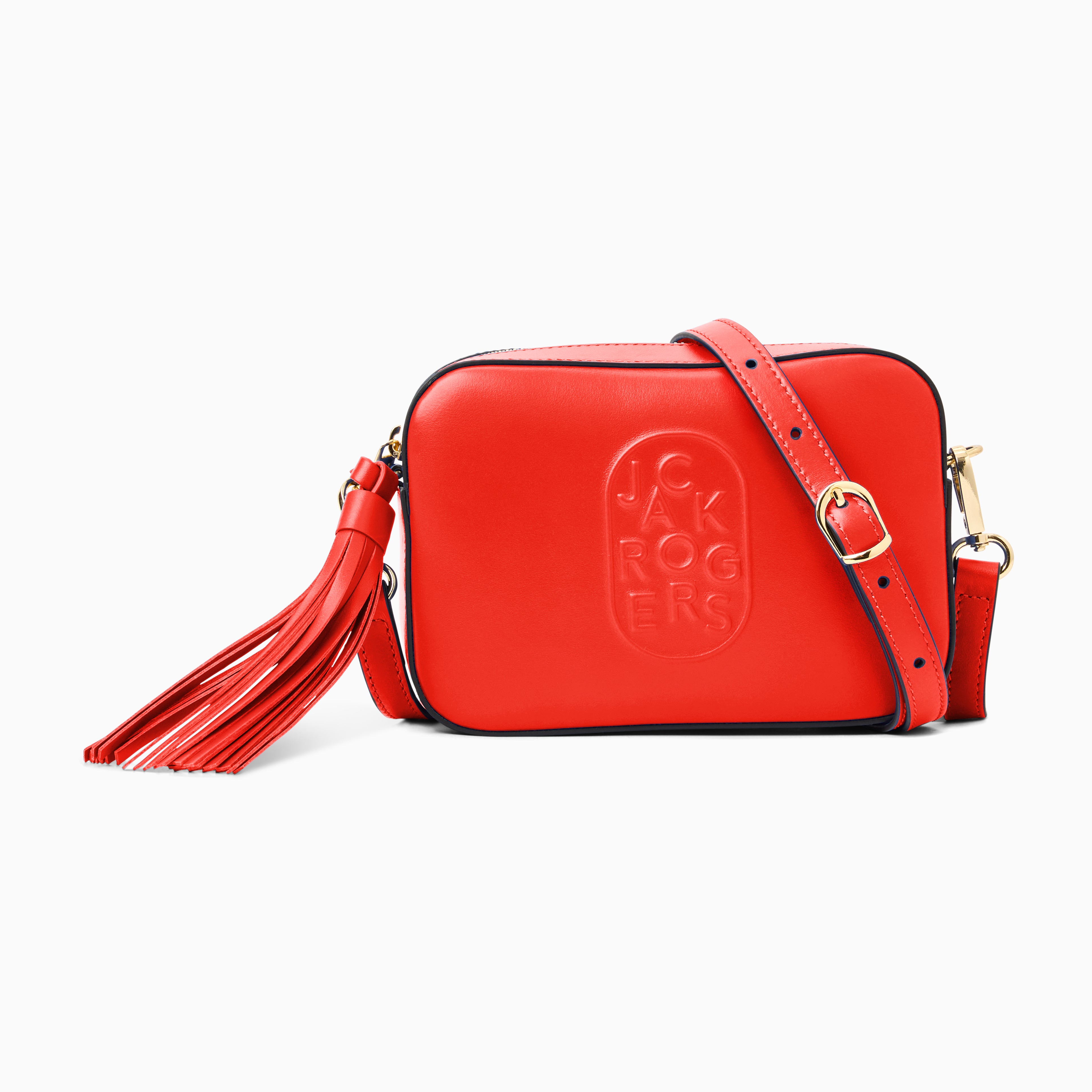 Jack Rogers Perla Crossbody — Coral Leather, Made in Italy – Jack