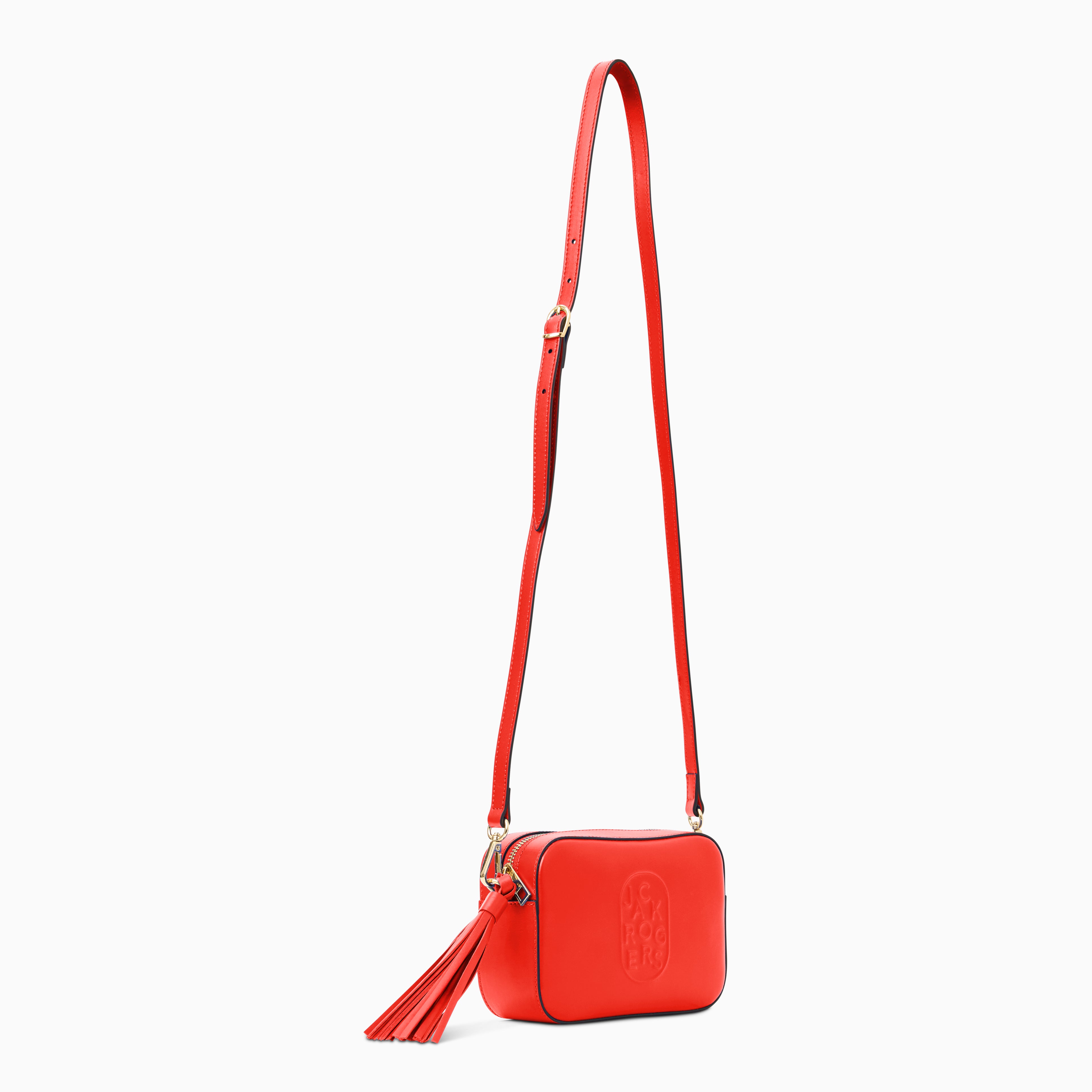 Jack Rogers Perla Crossbody — Coral Leather, Made in Italy – Jack