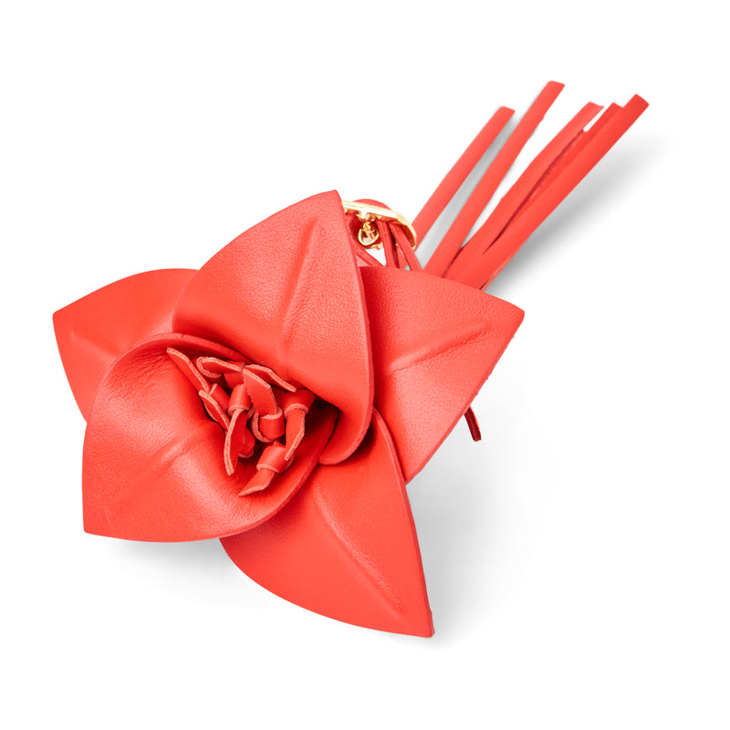 Viale Flower Italian Leather Purse Charm