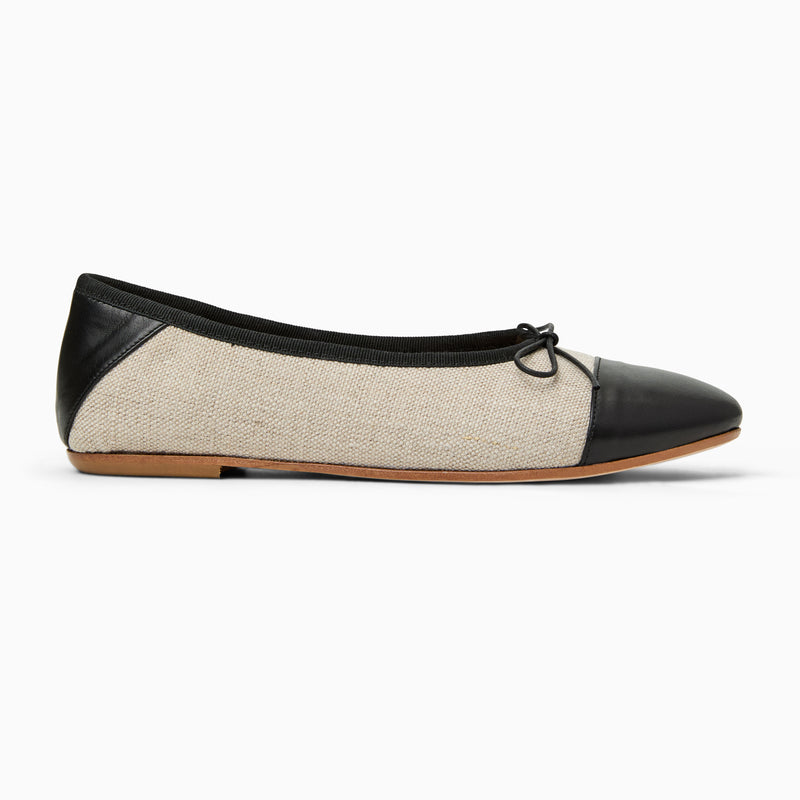 Carlotta Italian Leather Cap Toe Ballet Flat