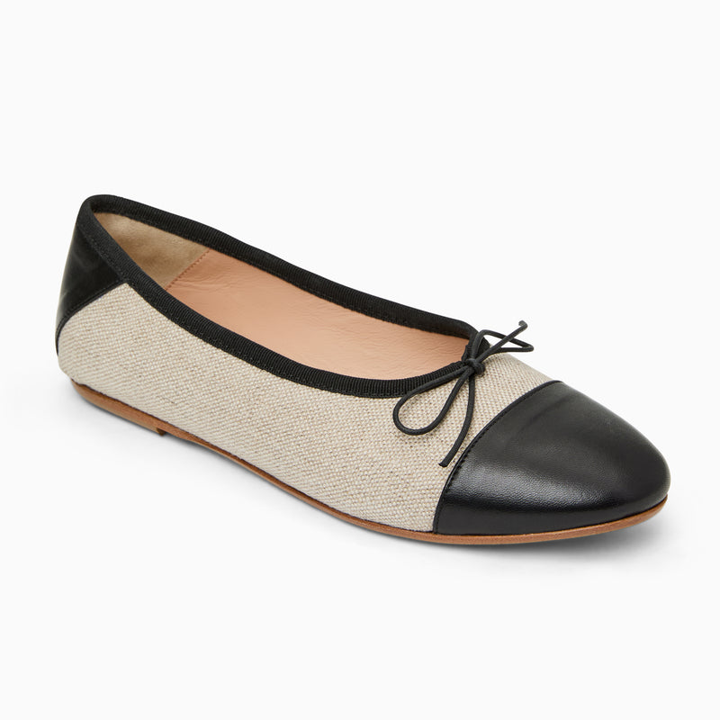 Carlotta Italian Leather Cap Toe Ballet Flat