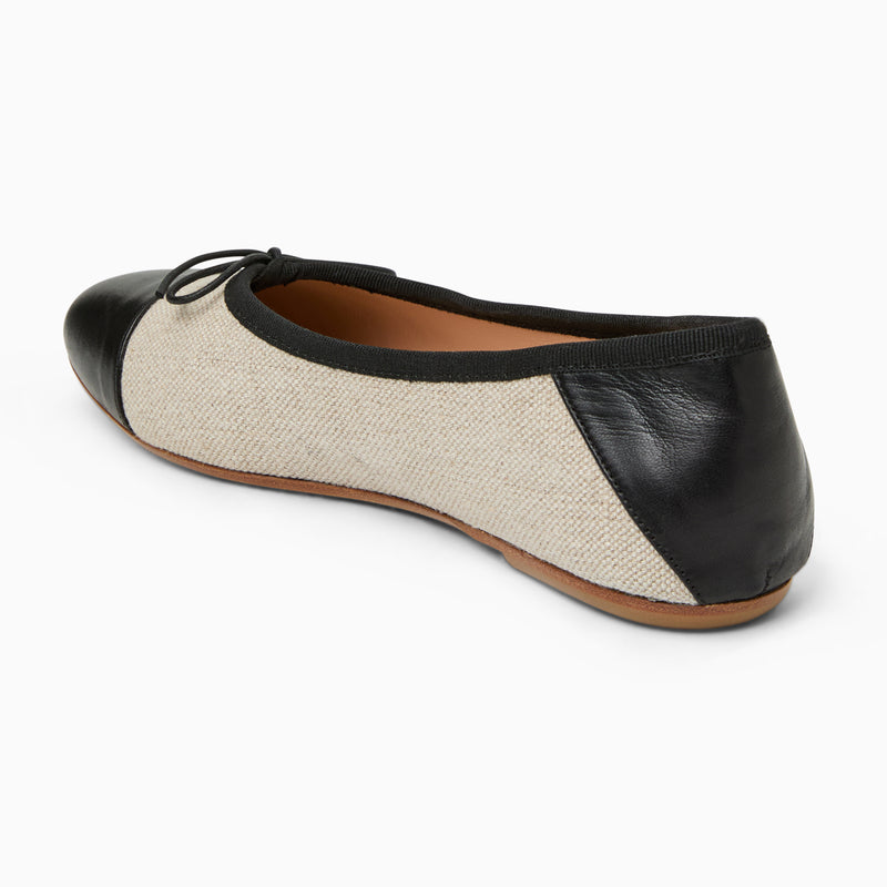 Carlotta Italian Leather Cap Toe Ballet Flat