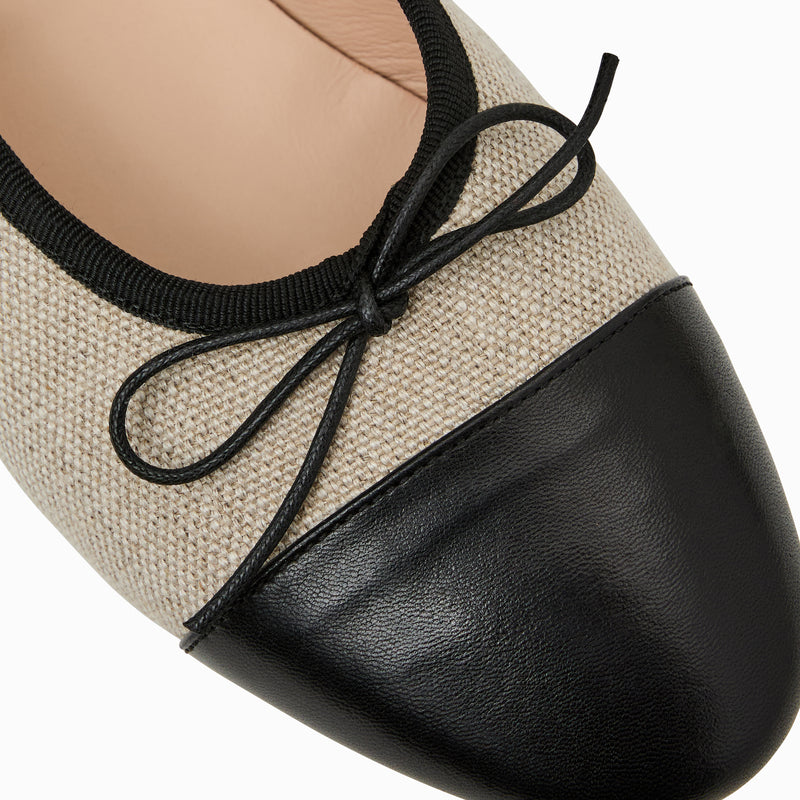 Carlotta Italian Leather Cap Toe Ballet Flat