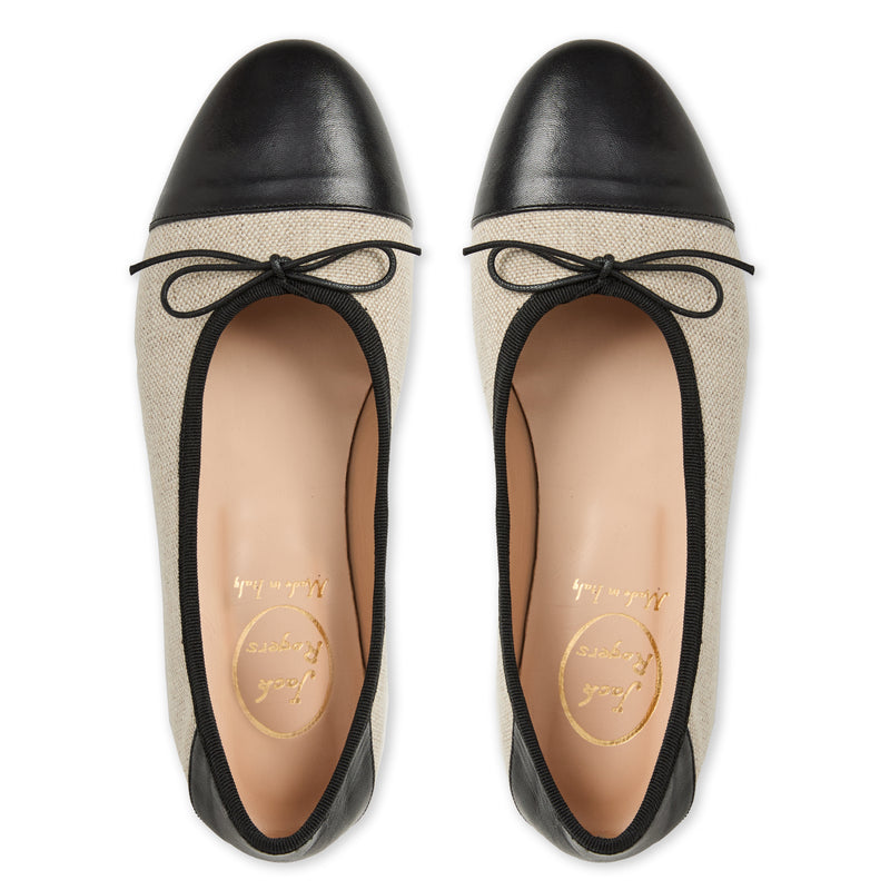 Carlotta Italian Leather Cap Toe Ballet Flat