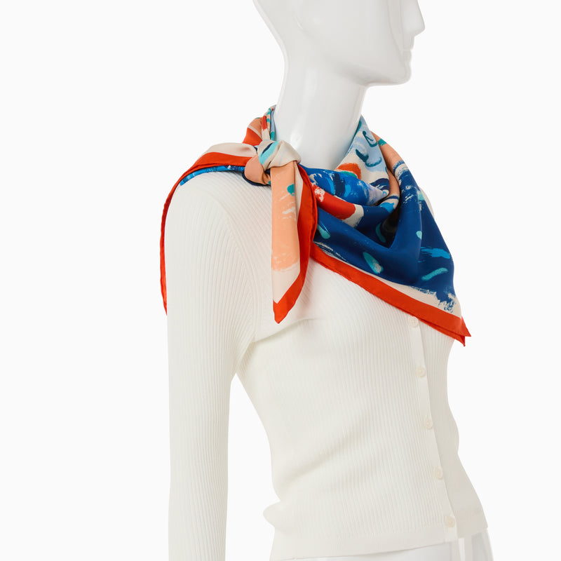 Jacks Italian Silk Flower Scarf