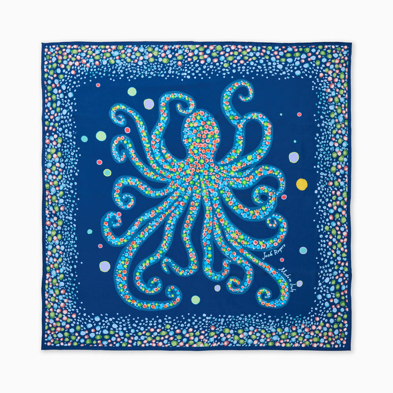 Jacks Italian Silk Octopus Scarf