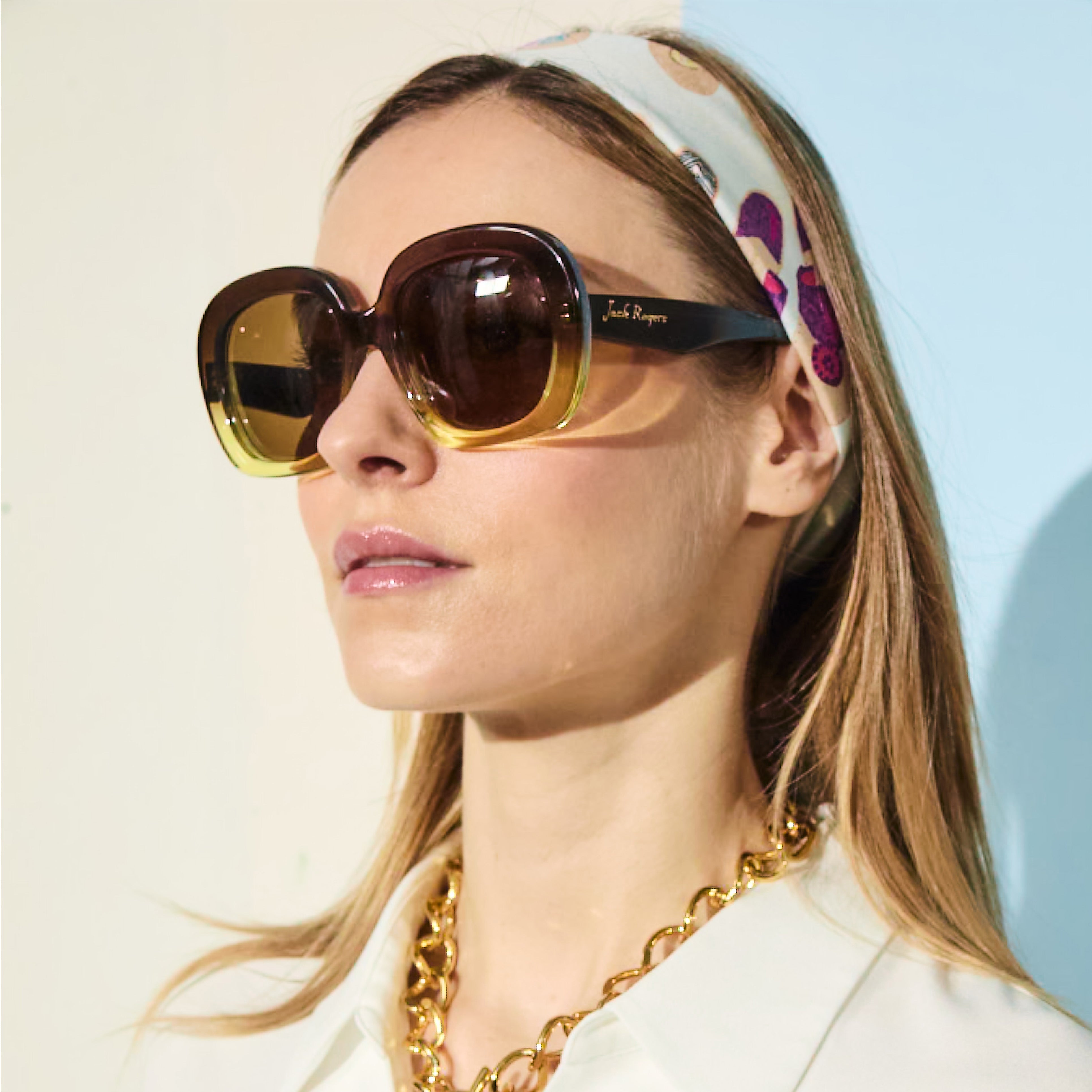 Emanuella Oversized Square Frame Sunglasses in Brown | Stylish