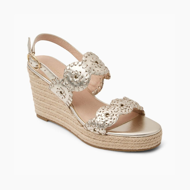 Laurin Metallic Leather Wedge Heel