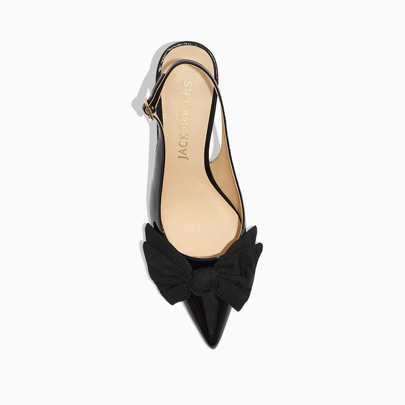 Debra Patent Leather Slingback Kitten Heel
