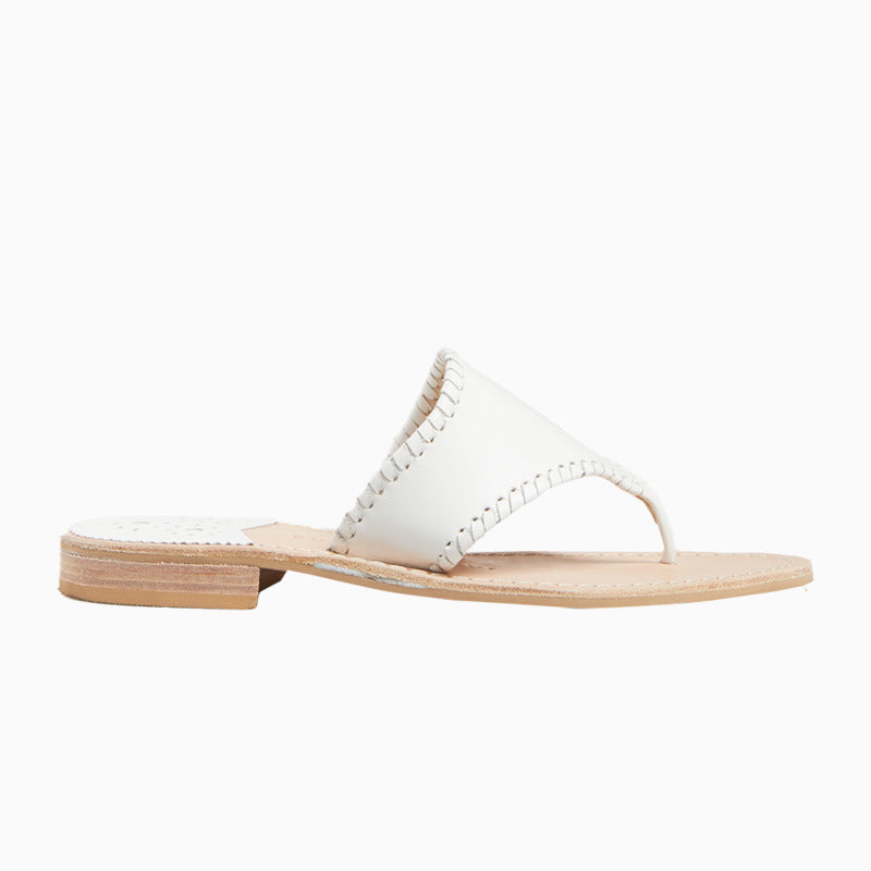 Jacks Embroidered "I DO" Leather Flat Sandal