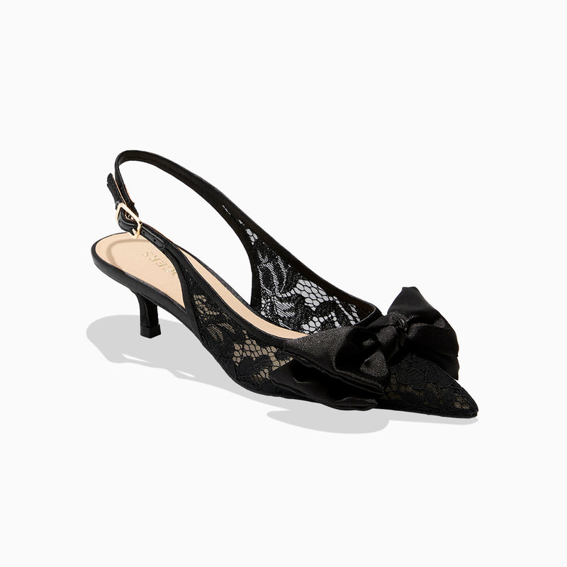 Debra Fabric Slingback Kitten Heel