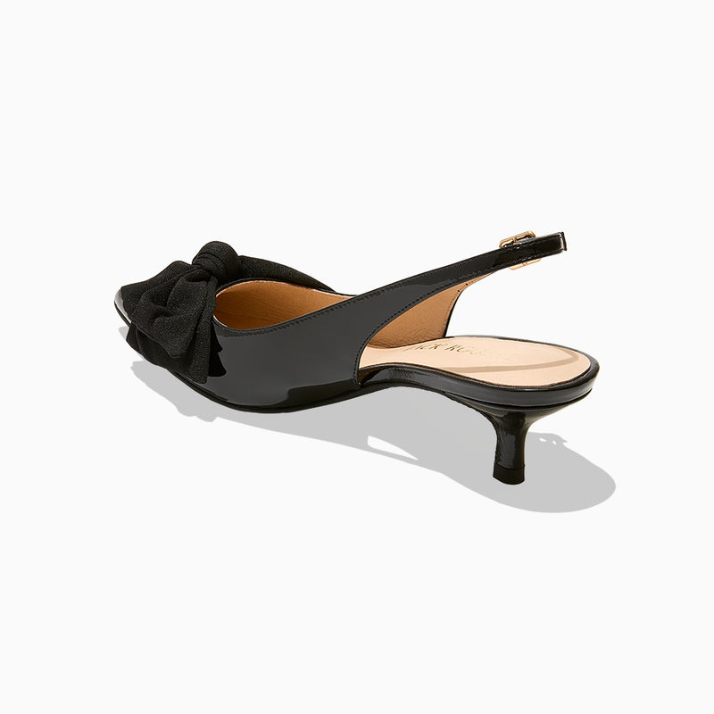 Debra Patent Leather Slingback Kitten Heel