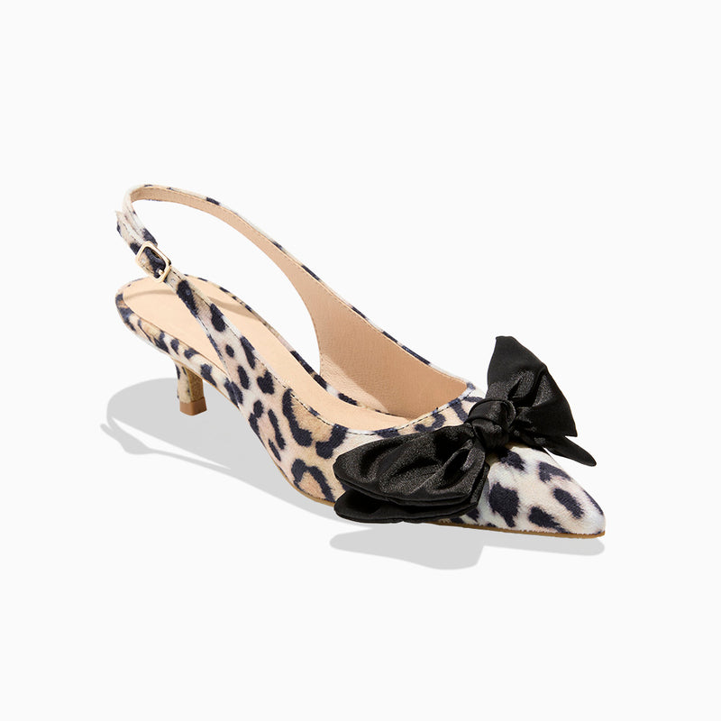 Debra Fabric Slingback Kitten Heel