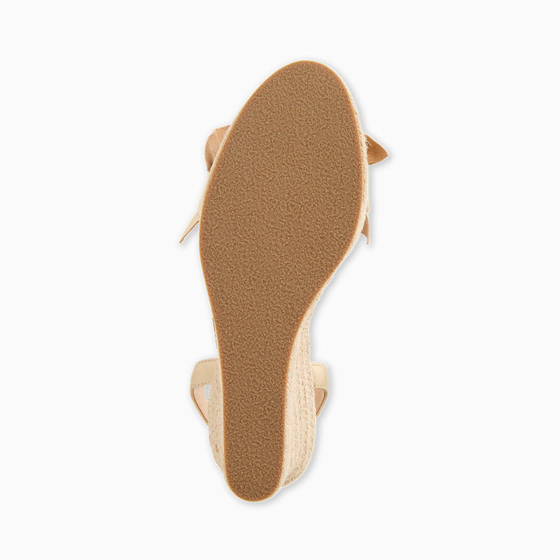 Rozette Leather Ruffle Wedge