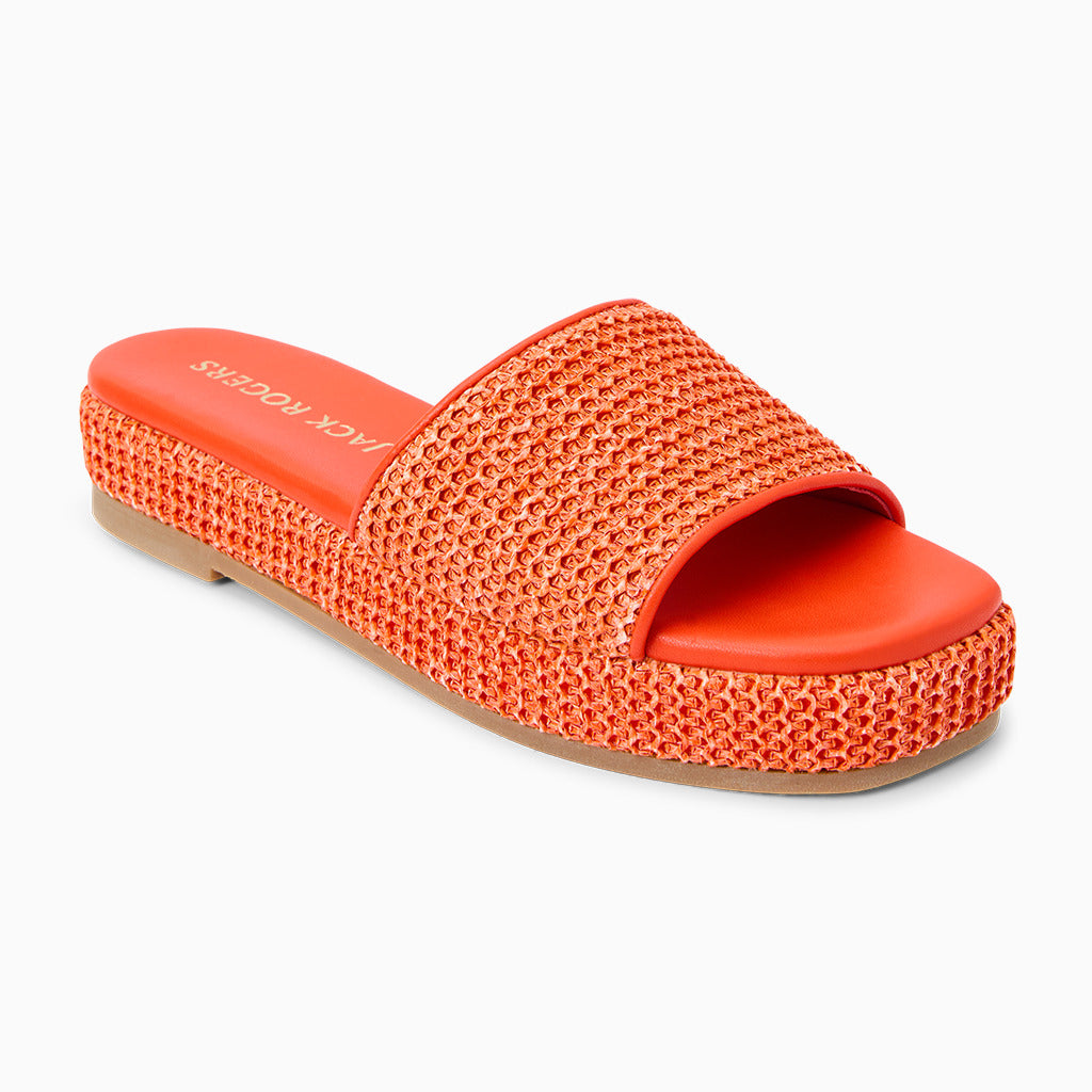 Jack Rogers Bay Flatform Sandal | Raffia | Flame – Jack Rogers USA