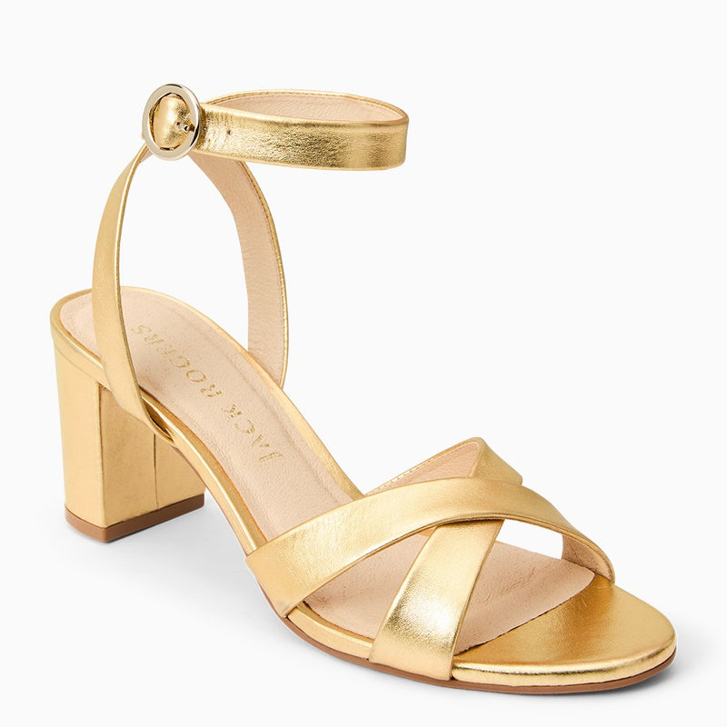 Peri Leather Strappy Mid Heel