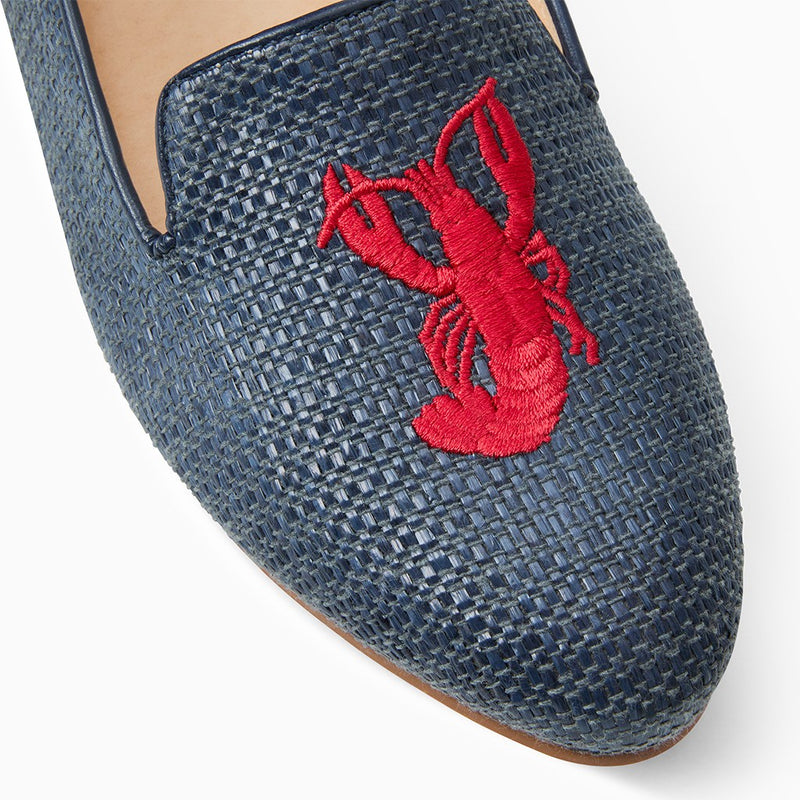 Jacks Raffia Embroidered Lobster Loafer