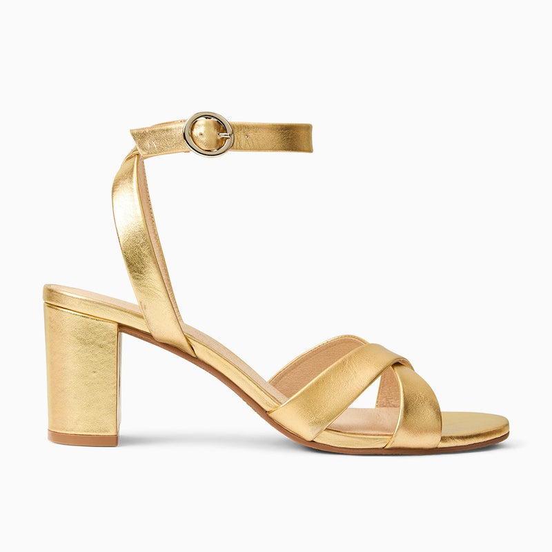 Peri Leather Strappy Mid Heel