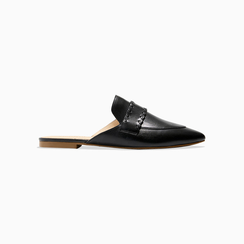 Beacon Leather Stitch Flat Mule