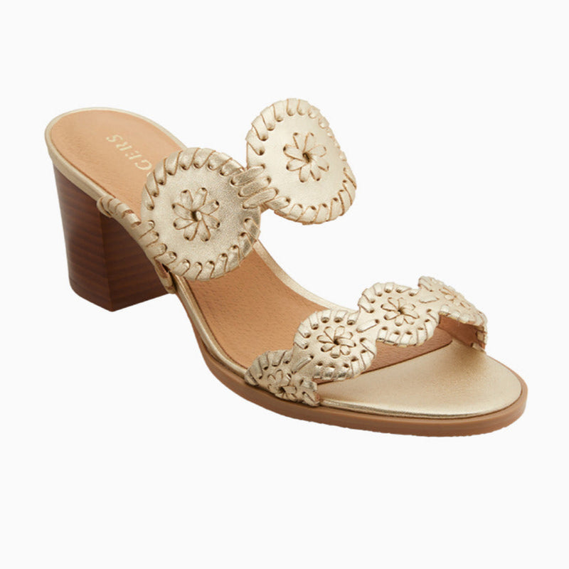 Lauren Leather Block Mid Heel