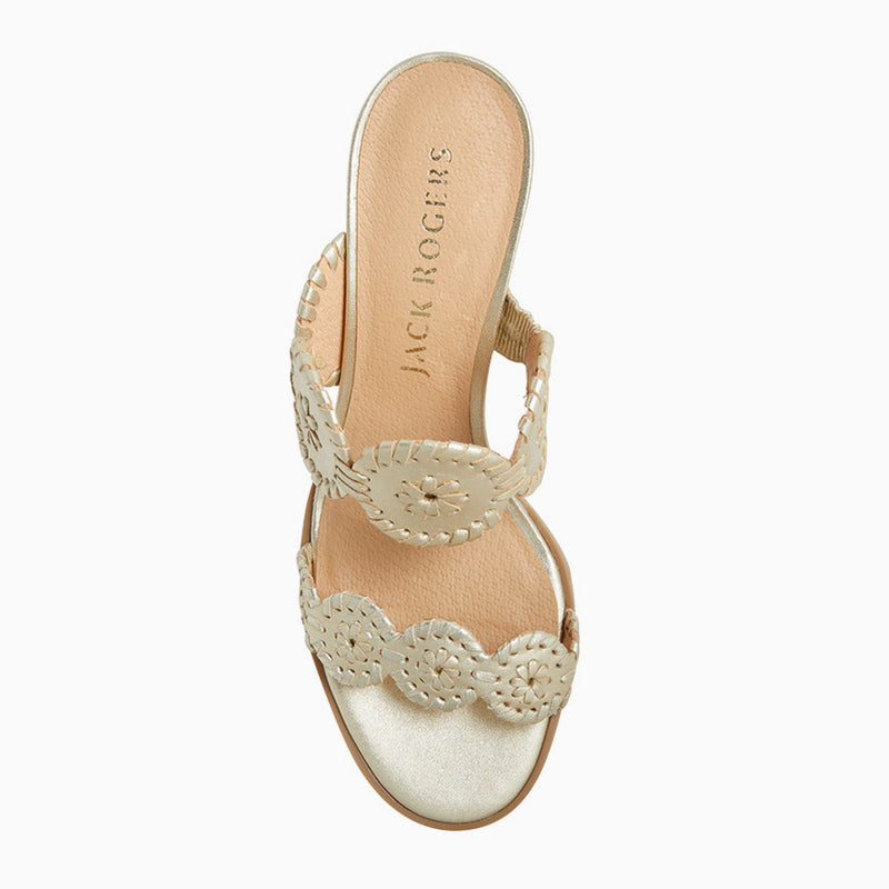 Lauren Leather Block Mid Heel