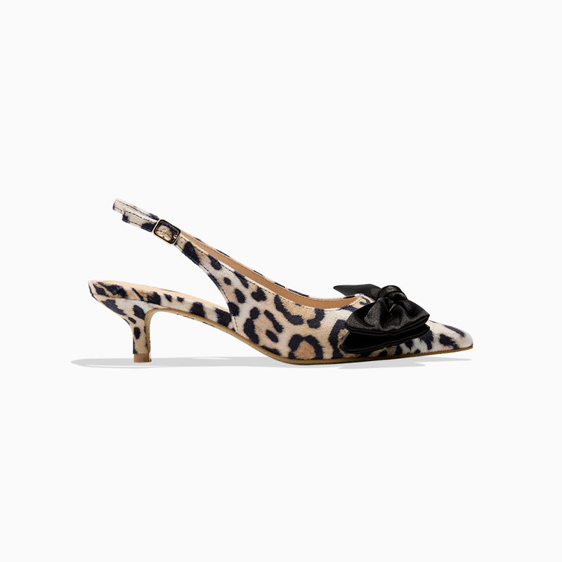 Debra Fabric Slingback Kitten Heel