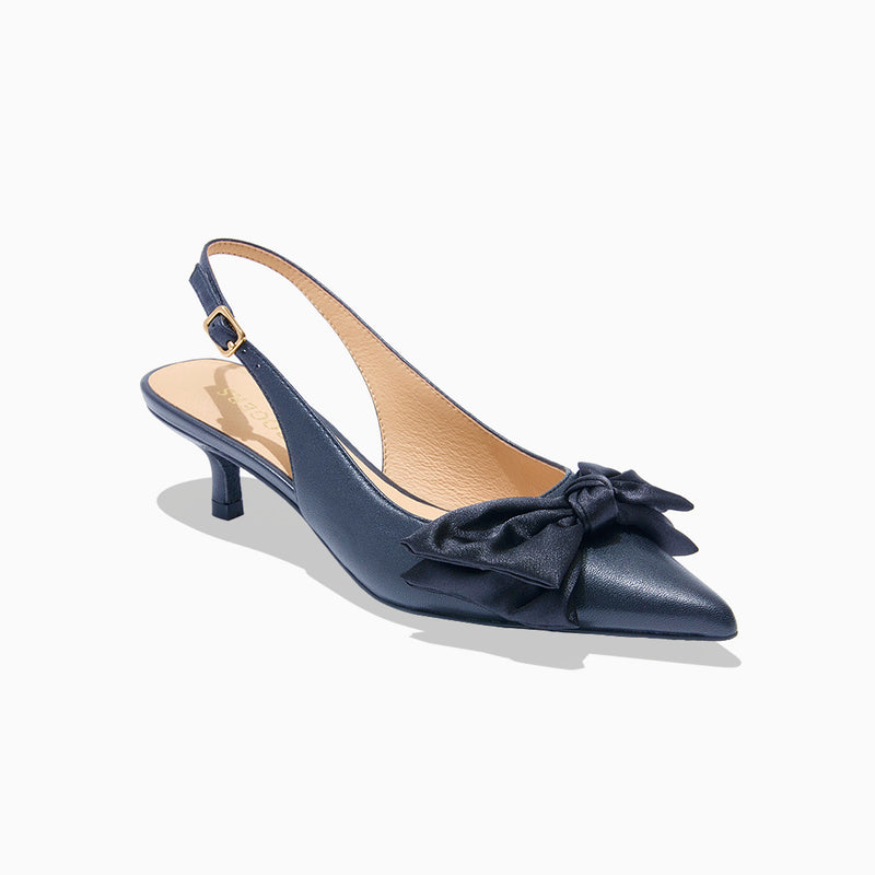 Debra Leather Slingback Kitten Heel