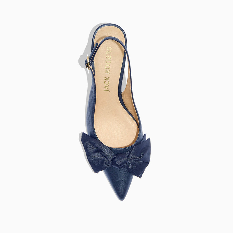 Debra Leather Slingback Kitten Heel