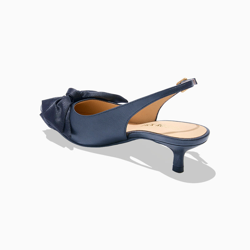 Debra Leather Slingback Kitten Heel