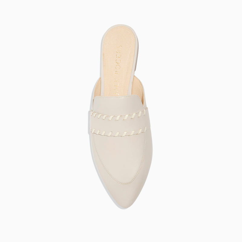 Beacon Leather Stitch Flat Mule