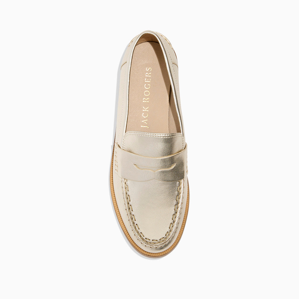 Tipson Penny Loafer - Platinum – Jack Rogers USA