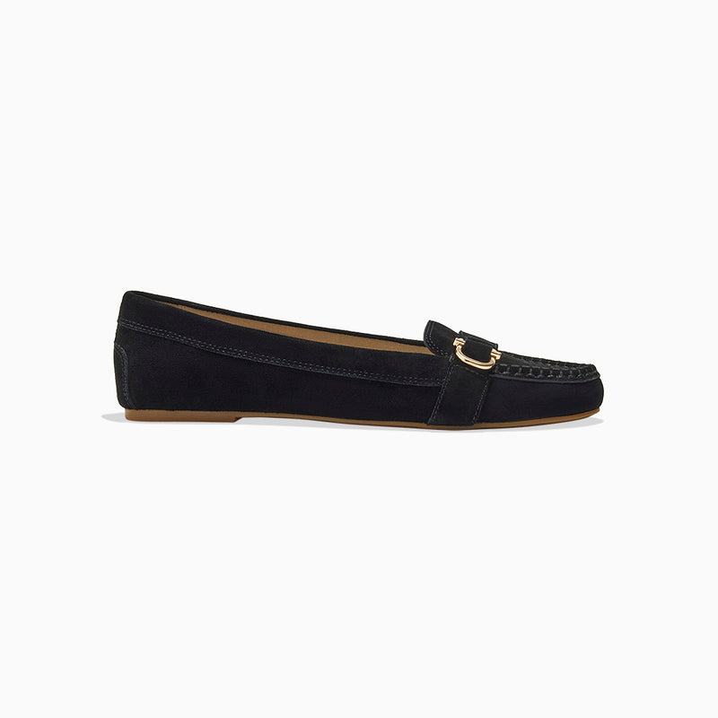 Hanover Suede Hardware Flat Moccasin