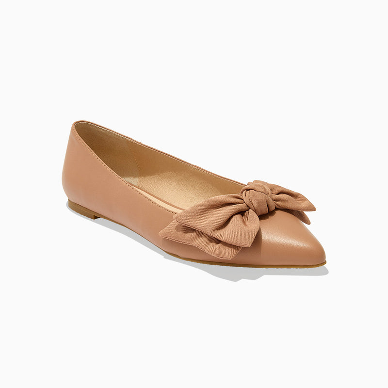 Debra Leather Bow Ballet Flat