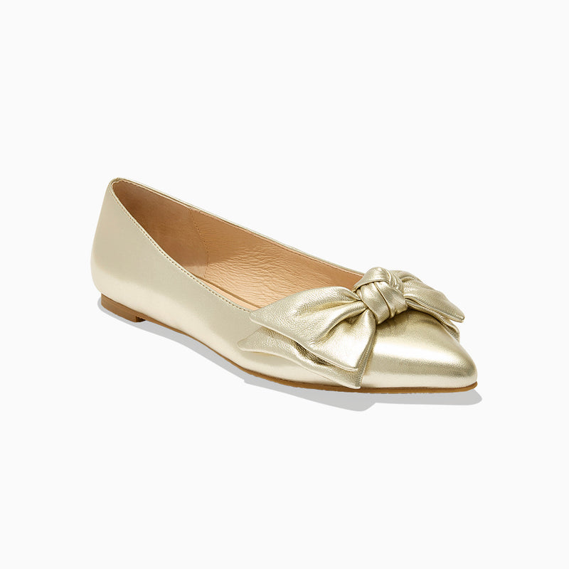 Debra Leather Bow Ballet Flat